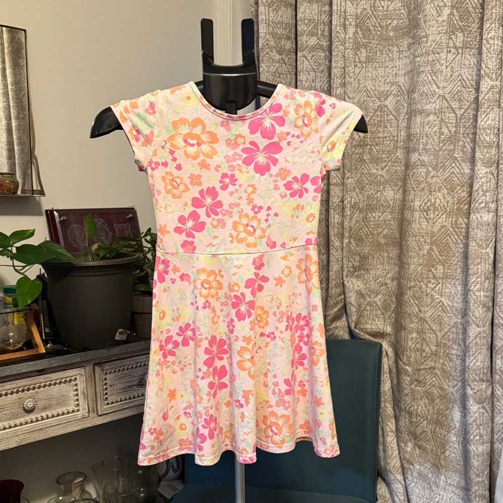 Children's Place - Floral Pink and Orange Kids Dress